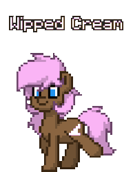 Size: 232x300 | Tagged: safe, artist:salty air, derpibooru import, oc, oc:wipped cream, unofficial characters only, earth pony, pony, pony town, blue eyes, brown coat, cute, earth pony oc, gif, image, intentional spelling error, male, ocbetes, pink mane, stallion, stallion oc, trotting