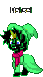 Size: 176x312 | Tagged: safe, artist:salty air, derpibooru import, oc, ponified, unofficial characters only, pony, unicorn, pony town, spoiler:deltarune, black coat, black mane, blue eyes, clothes, cute, cute little fangs, deltarune, fangs, gif, horn, image, magic, magic aura, ocbetes, ralsei, robe, scarf, trotting, yellow magic