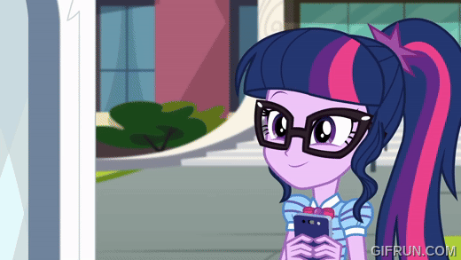 Size: 520x293 | Tagged: safe, derpibooru import, screencap, sci-twi, twilight sparkle, human, equestria girls, equestria girls series, text support, text support: rarity, animated, emoji, female, g4, geode of telekinesis, gif, gifrun.com, image, magical geodes, mobile phone, my little pony equestria girls: choose your own ending, phone, solo, solo female