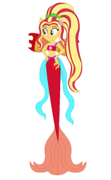 Size: 575x932 | Tagged: safe, artist:selenaede, artist:user15432, derpibooru import, sunset shimmer, fairy, human, mermaid, equestria girls, alternate hairstyle, base used, clothes, crossover, cutie mark on human, fairy wings, fairyized, fins, fish tail, flower, flower in hair, g4, hand on hip, image, mermaid fairy, mermaid tail, mermaidix, mermaidized, mermay, png, ponied up, ponytail, red wings, simple background, smiling, species swap, tail, transparent background, wings, winx, winx club, winxified