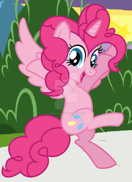 Size: 600x828 | Tagged: safe, artist:pinkienaturepie, derpibooru import, pinkie pie, alicorn, pony, alicornified, deviantart watermark, female, g4, happy, image, jpeg, obtrusive watermark, pinkiecorn, race swap, solo, watermark, xk-class end-of-the-world scenario