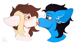Size: 2831x1604 | Tagged: safe, artist:argigen, derpibooru import, oc, oc:enduro elite, oc:nyash, unofficial characters only, pony, blushing, bust, gay, image, licking, male, males only, mane, png, shy, sketch, stallion, tongue out