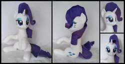 Size: 1988x1024 | Tagged: safe, artist:littlefairyswonders, derpibooru import, rarity, pony, image, irl, photo, plushie, png, solo