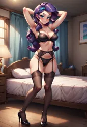 Size: 832x1216 | Tagged: suggestive, ai content, derpibooru import, machine learning generated, part of a set, prompter:thewhitecrow69, rarity, clothes, image, jpeg, lingerie