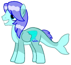 Size: 647x594 | Tagged: safe, artist:ncolque, derpibooru import, oc, oc:aqua drop, merpony, pegasus, pony, fins, hybrid pony, image, png, simple background, tail, tail fin, transparent background