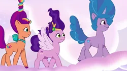 Size: 1280x720 | Tagged: safe, derpibooru import, screencap, izzy moonbow, pipp petals, sunny starscout, g5, my little pony: tell your tale, spoiler:g5, spoiler:my little pony: tell your tale, spoiler:tyts02e12, image, png, where the rainbows are made