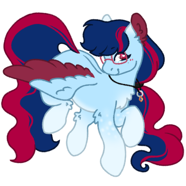 Size: 1000x1000 | Tagged: safe, artist:kazmuun, derpibooru import, oc, oc:ruby, unofficial characters only, pegasus, pony, colored wings, female, glasses, image, mare, png, simple background, solo, transparent background, two toned wings, wings