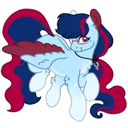 Size: 1000x1000 | Tagged: safe, artist:kazmuun, derpibooru import, oc, oc:ruby, unofficial characters only, pegasus, pony, colored wings, female, glasses, image, mare, png, simple background, solo, transparent background, two toned wings, wings