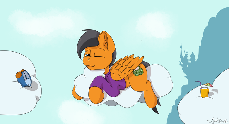 Size: 2901x1568 | Tagged: safe, artist:agent-diego, derpibooru import, oc, unofficial characters only, pegasus, pony, canterlot castle, cloud, image, male, pegasus oc, png, stallion, wings