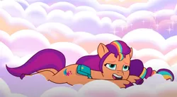 Size: 1104x611 | Tagged: safe, derpibooru import, screencap, sunny starscout, pony, g5, my little pony: tell your tale, cropped, image, png, solo, where the rainbows are made