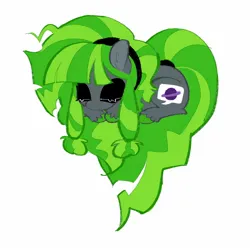 Size: 1510x1510 | Tagged: safe, artist:fryologyyy, derpibooru import, oc, oc:grawlix, unofficial characters only, earth pony, pony, big eyes, colored hooves, colored pinnae, ear fluff, earth pony oc, eyelashes, eyes closed, eyeshadow, gray coat, green mane, green tail, headband, heart pony, image, jpeg, long mane, long tail, lying down, makeup, no mouth, simple background, solo, tail, tied mane, tied tail, two toned mane, two toned tail, white background