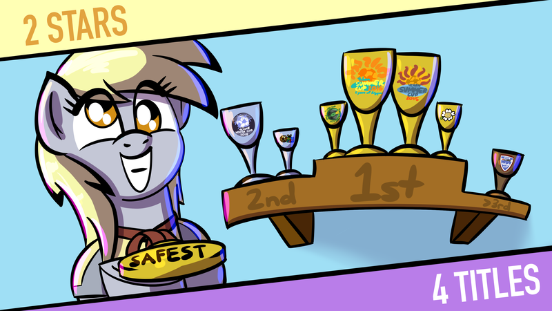 Size: 3414x1920 | Tagged: safe, artist:ashtoneer, derpibooru import, derpy hooves, pegasus, pony, /mlp/, 4chan, 4chan cup, female, image, mare, medal, png, safest hooves, trophy