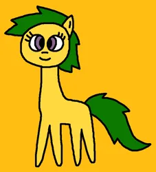 Size: 628x693 | Tagged: safe, artist:the-rainbow-nigga420, magic star, earth pony, pony, g1, 1000 hours in ms paint, adorablestar, closed mouth, cute, female, g1 to g4, g4, generation leap, image, mare, ms paint, paint.net, png, simple background, smiling, solo, yellow background