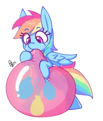 Size: 1286x1506 | Tagged: safe, artist:ponballoon, derpibooru import, rainbow dash, pegasus, pony, balloon, bipedal, blowing, blowing up balloons, cutie mark, female, g4, holding, image, inflating, mare, pastel, pinkie pie's cutie mark, png, simple background, squeeze, standing on two hooves, transparent background