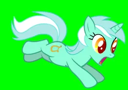 Size: 954x674 | Tagged: safe, artist:alethila, derpibooru import, lyra heartstrings, pony, unicorn, fighting is magic, adobe flash, cutie mark, falling, female, fighting is magic aurora, green background, horn, image, mare, open mouth, png, shocked, simple background, solo