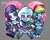 Size: 750x600 | Tagged: safe, artist:marybellamy, derpibooru import, rainbow dash, rarity, trixie, equestria girls, chibi, g4, heart, image, jpeg, obtrusive watermark, sparkle, trio, watermark, zorilita