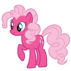 Size: 640x640 | Tagged: safe, artist:mayako_swan2308, derpibooru import, edit, pinkie pie, earth pony, pony, female, g4, image, palette swap, png, raised hoof, recolor, reverse colors, simple background, smiling, solo, white background