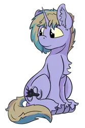 Size: 1200x1800 | Tagged: safe, artist:dsksh, derpibooru import, oc, unofficial characters only, pony, unicorn, chest fluff, ear fluff, horn, image, looking at someone, male, png, simple background, sitting, solo, stallion, tail, transparent background, two toned mane, two toned tail, unicorn oc, unshorn fetlocks