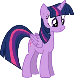 Size: 1024x1077 | Tagged: safe, artist:skele-sans, derpibooru import, twilight sparkle, twilight sparkle (alicorn), alicorn, pony, female, folded wings, g4, image, mare, png, simple background, smiling, solo, solo female, transparent background, vector, wings