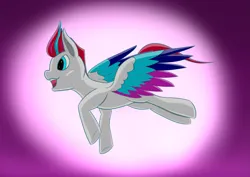 Size: 4093x2894 | Tagged: safe, artist:fizzban08, derpibooru import, zipp storm, pegasus, pony, g5, female, flying, gradient background, image, mare, open mouth, open smile, png, smiling, solo, spread wings, tail, wings