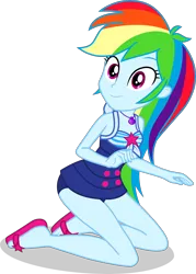 Size: 2930x4098 | Tagged: safe, artist:dustinwatsongkx, derpibooru import, rainbow dash, human, equestria girls, clothes, clothes swap, female, g4, image, one-piece swimsuit, png, sci-twi swimsuit, simple background, solo, swimsuit, swimsuit swap, transparent background, vector