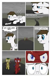Size: 2024x3074 | Tagged: safe, artist:bruinsbrony216, derpibooru import, oc, unofficial characters only, earth pony, pegasus, pony, unicorn, comic:fallout equestria: grounded, fallout equestria, comic, horn, image, png