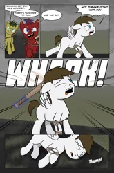 Size: 2024x3074 | Tagged: semi-grimdark, artist:bruinsbrony216, derpibooru import, oc, unofficial characters only, earth pony, pegasus, pony, unicorn, comic:fallout equestria: grounded, fallout equestria, comic, horn, image, png