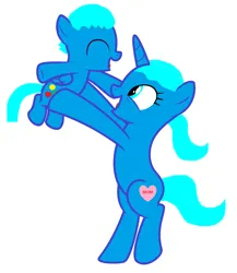 Size: 1968x2272 | Tagged: safe, artist:memeartboi, derpibooru import, oc, ponified, pegasus, pony, unicorn, carrying, colt, cute, female, flying, foal, fun fun fun, gumball watterson, happy, holding a pony, horn, image, laughing, male, mare, mare oc, mommy, mother, mother and child, mother and son, nicole watterson, png, simple background, the amazing world of gumball, unicorn oc, white background, wings