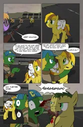 Size: 2024x3074 | Tagged: grimdark, artist:bruinsbrony216, derpibooru import, oc, unofficial characters only, earth pony, pegasus, pony, unicorn, comic:fallout equestria: grounded, fallout equestria, comic, horn, image, png, vulgar