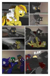 Size: 2024x3074 | Tagged: grimdark, artist:bruinsbrony216, derpibooru import, oc, unofficial characters only, earth pony, gryphon, pegasus, pony, unicorn, comic:fallout equestria: grounded, fallout equestria, comic, horn, image, png