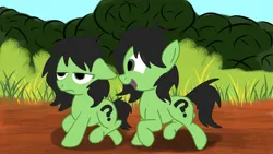 Size: 1920x1080 | Tagged: safe, artist:dhm, derpibooru import, oc, oc:anonfilly, unofficial characters only, pony, cute, digital art, dirt road, female, filly, forest, grass, happy, image, meh, nature, png, tree, walking, weeds