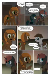 Size: 2024x3074 | Tagged: safe, artist:bruinsbrony216, derpibooru import, oc, oc:amber, oc:iron sights, unofficial characters only, bat pony, earth pony, pegasus, pony, unicorn, comic:fallout equestria: grounded, fallout equestria, comic, horn, image, png