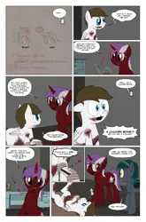 Size: 2024x3074 | Tagged: semi-grimdark, artist:bruinsbrony216, derpibooru import, oc, oc:cure all, unofficial characters only, bat pony, pegasus, pony, unicorn, comic:fallout equestria: grounded, fallout equestria, comic, horn, image, png