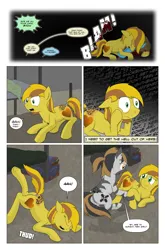 Size: 2024x3074 | Tagged: semi-grimdark, suggestive, artist:bruinsbrony216, derpibooru import, oc, oc:honeycomb, unofficial characters only, earth pony, pony, zebra, comic:fallout equestria: grounded, fallout equestria, butt, comic, image, plot, png