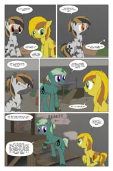 Size: 2024x3074 | Tagged: safe, artist:bruinsbrony216, derpibooru import, oc, oc:honeycomb, unofficial characters only, earth pony, pony, unicorn, zebra, comic:fallout equestria: grounded, fallout equestria, butt, comic, female, horn, image, implied anus, male, mare, plot, png, stallion, vulgar
