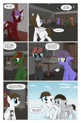 Size: 2024x3074 | Tagged: safe, artist:bruinsbrony216, derpibooru import, oc, oc:cure all, oc:iron sights, unofficial characters only, earth pony, pegasus, pony, unicorn, comic:fallout equestria: grounded, fallout equestria, butt, comic, horn, image, plot, png