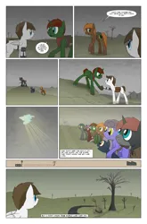 Size: 2024x3074 | Tagged: safe, artist:bruinsbrony216, derpibooru import, oc, oc:amber, oc:cure all, oc:iron sights, oc:lily, unofficial characters only, bat pony, earth pony, pegasus, pony, unicorn, comic:fallout equestria: grounded, fallout equestria, butt, comic, horn, image, plot, png