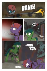 Size: 2024x3074 | Tagged: grimdark, artist:bruinsbrony216, derpibooru import, oc, oc:iron sights, unofficial characters only, earth pony, pony, unicorn, comic:fallout equestria: grounded, fallout equestria, comic, horn, image, png