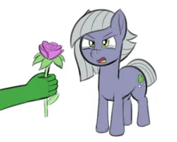 Size: 459x369 | Tagged: safe, artist:wapamario63, ponerpics import, ponybooru import, limestone pie, oc, oc:anon, pony, female, flower, hand, holding back tears, image, limetsun pie, mare, open mouth, png, simple background, sketch, tsundere, white background