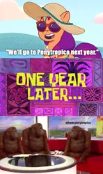 Size: 1280x2160 | Tagged: safe, derpibooru import, edit, edited screencap, screencap, g5, my little pony: tell your tale, spoiler:g5, spoiler:my little pony: tell your tale, caption, comic, image, image macro, impact font, meme, png, ponytropico, screencap comic, spongebob squarepants, spongebob time card, text, where banana