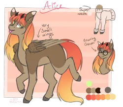 Size: 2000x1750 | Tagged: safe, artist:pixelberrry, derpibooru import, oc, oc:alice, goat, goat pony, pegasus, pony, female, glasses, horns, image, mare, png, reference sheet, solo