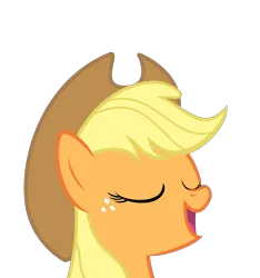 Size: 3000x3209 | Tagged: safe, artist:orschmann, derpibooru import, applejack, earth pony, pony, applejack's hat, cowboy hat, eyes closed, female, hat, image, mare, open mouth, png, simple background, solo, solo female, transparent background, vector