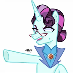 Size: 1280x1280 | Tagged: safe, artist:jjwantan7, derpibooru import, principal abacus cinch, ponified, pony, unicorn, angry, equestria girls ponified, female, g4, horn, image, jpeg, mare, pointing, simple background, solo, white background, yelling
