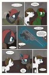 Size: 2024x3074 | Tagged: safe, artist:bruinsbrony216, derpibooru import, oc, oc:iron sights, oc:patchwork, unofficial characters only, pegasus, pony, unicorn, comic:fallout equestria: grounded, fallout equestria, comic, horn, image, png