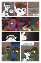 Size: 2023x3074 | Tagged: grimdark, artist:bruinsbrony216, derpibooru import, oc, oc:patchwork, unofficial characters only, earth pony, pegasus, pony, unicorn, comic:fallout equestria: grounded, fallout equestria, comic, horn, image, png