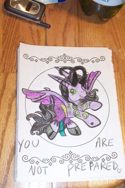 Size: 403x604 | Tagged: safe, artist:randomproxy, derpibooru import, ponified, bat pony, pony, g3, coloring book corruptions, illidan stormrage, image, jpeg, solo, traditional art, warcraft, world of warcraft