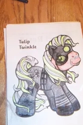 Size: 403x604 | Tagged: safe, artist:randomproxy, derpibooru import, tulip twinkle, ponified, earth pony, pony, g3, coloring book corruptions, image, jpeg, sam fisher, solo, splinter cell, traditional art
