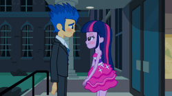 Size: 1904x1064 | Tagged: suggestive, derpibooru import, screencap, flash sentry, twilight sparkle, human, equestria girls, animated, bedroom eyes, blushing, clothes, dress, duo, duo male and female, fall formal outfits, female, g4, gif, image, loop, male, my little pony equestria girls, sleeveless, sleeveless dress, strapless, strapless dress, suit, twilight ball dress