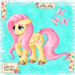 Size: 1580x1580 | Tagged: safe, artist:liliart1211, derpibooru import, fluttershy, pegasus, pony, adorable face, cute, digital art, digital painting, fanart, g4, image, jpeg