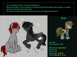 Size: 918x680 | Tagged: safe, artist:pain-jam-cookie, derpibooru import, oc, unofficial characters only, pegasus, pony, unicorn, fallout equestria, game: fallout equestria: remains, duo, horn, image, jpeg, pegasus oc, unicorn oc, wings
